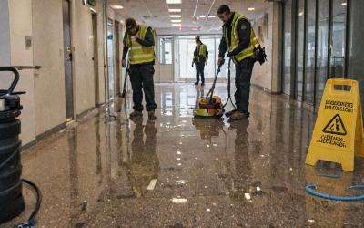 Emergency floor cleaning response